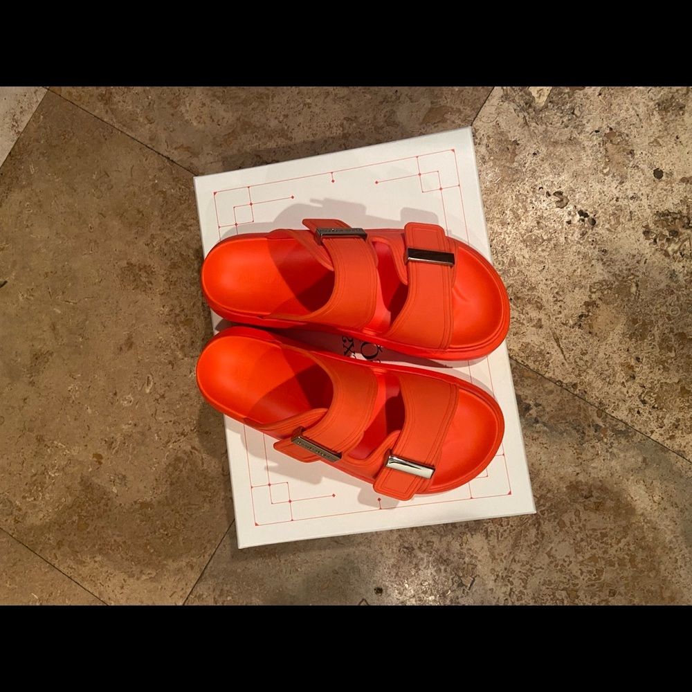 Alexander McQueen, run small , brand new, very comfortable, orange sandals 🩴